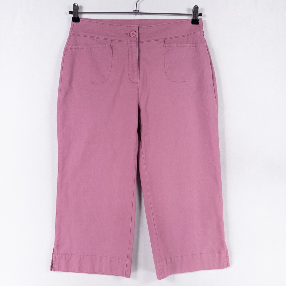Woolrich Pants Womens 6 Mulberry Pink Purple Classic Fit Crop Wide Leg Mid Rise